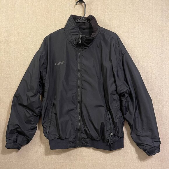 Columbia Jacket Men's Large Black Lined Windbreaker - Picture 1 of 9